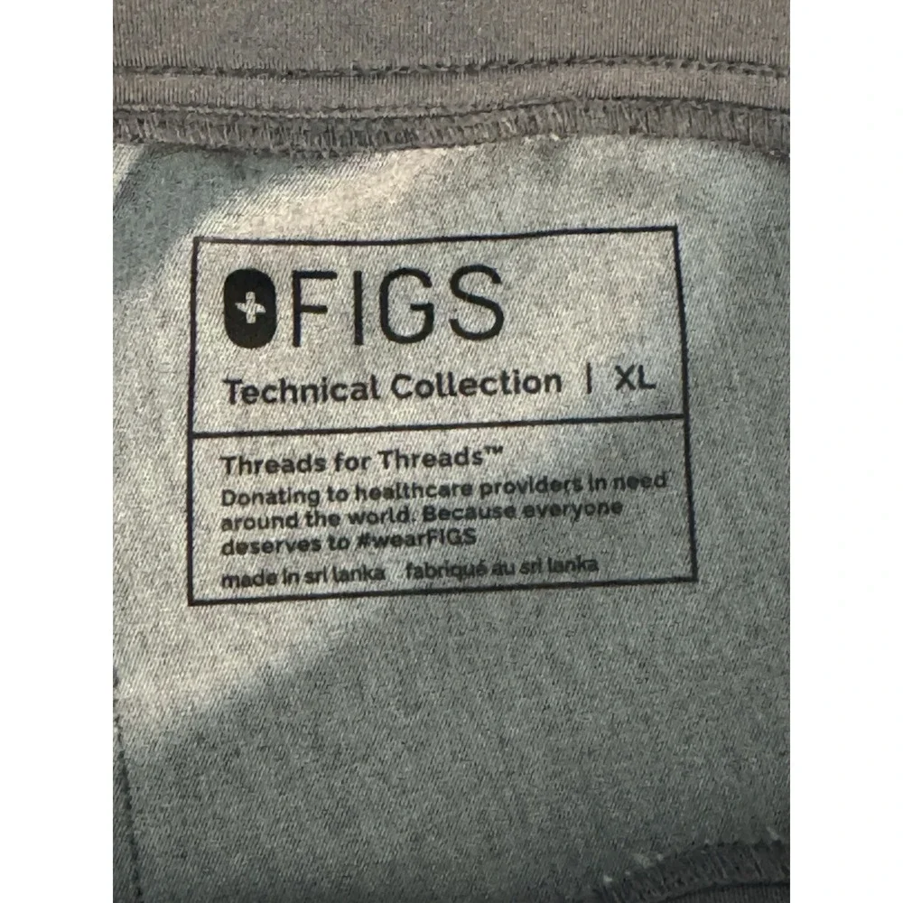 FIGS Zamora Jogger Scrub Pants Gray Teal Zip Cargo Pocket XL